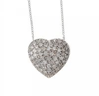 9CT GOLD AND DIAMOND-SET HEART PENDANT AND CHAIN at Ross's Online Art Auctions