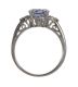 9CT WHITE GOLD BLUE GEMSTONE AND DIAMOND RING at Ross's Online Art Auctions