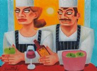 TWO CHEFS by Graham Knuttel at Ross's Online Art Auctions