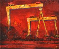 RED SKIES by John Stewart at Ross's Online Art Auctions