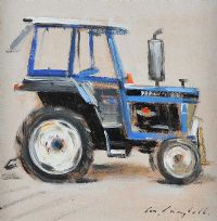 BLUE FORD TRACTOR by Con Campbell at Ross's Online Art Auctions