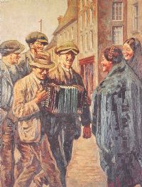 THE MELODEON PLAYER by William Conor RHA RUA at Ross's Online Art Auctions