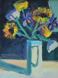 FLOWERS IN A WHITE JUG by Brian Ballard RUA at Ross's Online Art Auctions