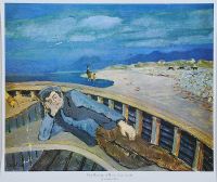 MAN RESTING IN A BOAT, ARAN ISLAND by Gerard Dillon at Ross's Online Art Auctions