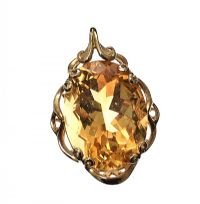 9CT GOLD CITRINE PENDANT at Ross's Online Art Auctions