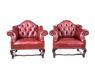 PAIR OF ANTIQUE LEATHER TUB CHAIRS at Ross's Online Art Auctions