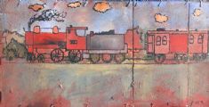 STEAM TRAIN by Noel Murphy at Ross's Online Art Auctions