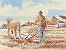 PLOUGHING NEAR BALLYCASTLE by J.P. Rooney at Ross's Online Art Auctions