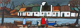 BOATS BY THE RIVER by Mary Lou at Ross's Online Art Auctions
