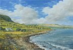 COTTAGES BY THE SEA, RED BAY, COUNTY ANTRIM by Louis Humprey at Ross's Online Art Auctions
