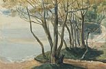TREES BY THE LOUGH, FERMANAGH by Kathleen Bridle RUA at Ross's Online Art Auctions