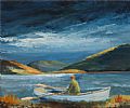 STORM BREWING OVER THE LAKE by David Mitchell at Ross's Online Art Auctions