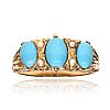 9CT GOLD TURQUOISE & PEARL RING at Ross's Online Art Auctions