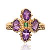 9CT GOLD EMERALD & AMETHYST RING at Ross's Online Art Auctions