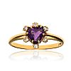 18CT GOLD AMETHYST & DIAMOND CLUSTER RING at Ross's Online Art Auctions