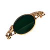 9CT GOLD GREEN STONE BRACELET at Ross's Online Art Auctions