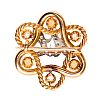 15CT GOLD DIAMOND & SEED PEARL BROOCH at Ross's Online Art Auctions