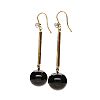 18CT GOLD ONYX & DIAMOND EARRINGS at Ross's Online Art Auctions
