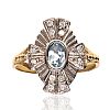 9CT GOLD TOPAZ & DIAMOND RING at Ross's Online Art Auctions