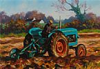 THE WEE BLUE FORD AT WORK by Donal McNaughton at Ross's Online Art Auctions