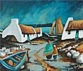 FISHING VILLAGE, WEST OF IRELAND by Patrick Murphy at Ross's Online Art Auctions