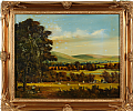 SHEEP GRAZING IN A LANDSCAPE by David Overend at Ross's Online Art Auctions