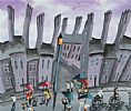 THE UMBRELLA MARCH by John Ormsby at Ross's Online Art Auctions