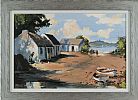 COTTAGES BY STRANGFORD LOUGH by Frank Fitzsimons at Ross's Online Art Auctions