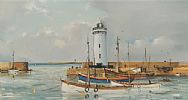 DONAGHADEE HARBOUR by Frank Fitzsimons at Ross's Online Art Auctions