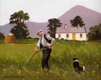 CUTTING GRASS NEAR ERRIGAL by Gregory Moore at Ross's Online Art Auctions