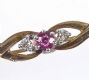 9 CT GOLD RUBY & DIAMOND BAR BROOCH at Ross's Online Art Auctions