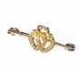 9CT GOLD, RUBY & SEED PEARL BAR BROOCH AND YELLOW METAL BAR BROOCH at Ross's Online Art Auctions