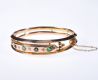 VICTORIAN ROSE GOLD EMERALD & DIAMOND BANGLE at Ross's Online Art Auctions