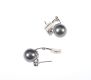 PAIR OF 18 CARAT WHITE GOLD GREY SOUTH SEA PEARL & DIAMOND EARRINGS at Ross's Online Art Auctions