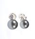 PAIR OF 18 CARAT WHITE GOLD GREY SOUTH SEA PEARL & DIAMOND EARRINGS at Ross's Online Art Auctions