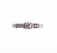 DIAMOND SOLITAIRE RING WITH DIAMOND SHOULDERS at Ross's Online Art Auctions