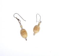 PAIR OF CARVED IVORY DROP EARRINGS at Ross's Online Art Auctions