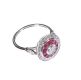 ART DECO STYLE 18 CARAT WHITE GOLD RUBY & DIAMOND CLUSTER RING at Ross's Online Art Auctions