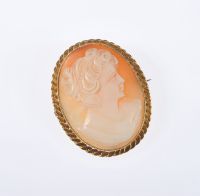 9 CARAT GOLD MOUNTED OVAL CAMEO BROOCH at Ross's Online Art Auctions