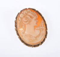 9 CARAT GOLD MOUNTED OVAL CAMEO BROOCH at Ross's Online Art Auctions