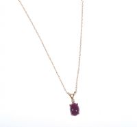14 CARAT GOLD MOUNTED RUBY PENDANT ON A FINE 14 CARAT GOLD CHAIN at Ross's Online Art Auctions