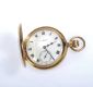 GENT'S 9 CARAT GOLD CASED HALF HUNTER POCKET WATCH WITH ENAMEL DIAL at Ross's Online Art Auctions