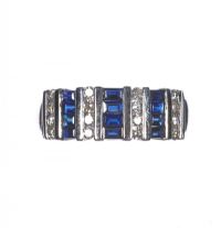 18 CT WHITE GOLD SAPPHIRE & DIAMOND RING at Ross's Online Art Auctions