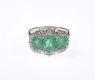 18 CARAT WHITE GOLD EMERALD & DIAMOND CLUSTER RING at Ross's Online Art Auctions