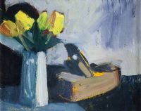 WOOD PLANE AND TULIPS by Brian Ballard RUA at Ross's Online Art Auctions