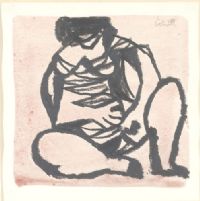 SEATED WOMAN IN A DRESS by Colin Middleton RHA RUA at Ross's Online Art Auctions