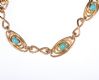 15 CARAT ROSE GOLD PIERCED OVAL LINK BRACELET WITH TURQUOISE STONES at Ross's Online Art Auctions