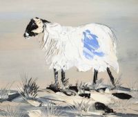 SHEEP IN BLUE by Michael Smyth at Ross's Online Art Auctions