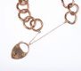 LARGE LINK ROSE GOLD BRACELET WITH A 9 CARAT GOLD FOB & A HEART SHAPED PADLOCK CATCH at Ross's Online Art Auctions