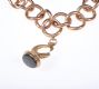 LARGE LINK ROSE GOLD BRACELET WITH A 9 CARAT GOLD FOB & A HEART SHAPED PADLOCK CATCH at Ross's Online Art Auctions